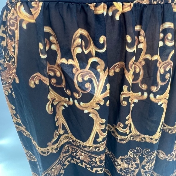 Boohoo Plus Size Black & Tan Jasmin Chain Print Halterneck Maxi Dress NWT - Picture 6 of 8